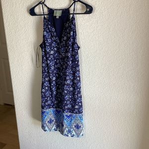 Skies are blue womens size‎ XS dress blue floral paisley pattern sleeveless mini
